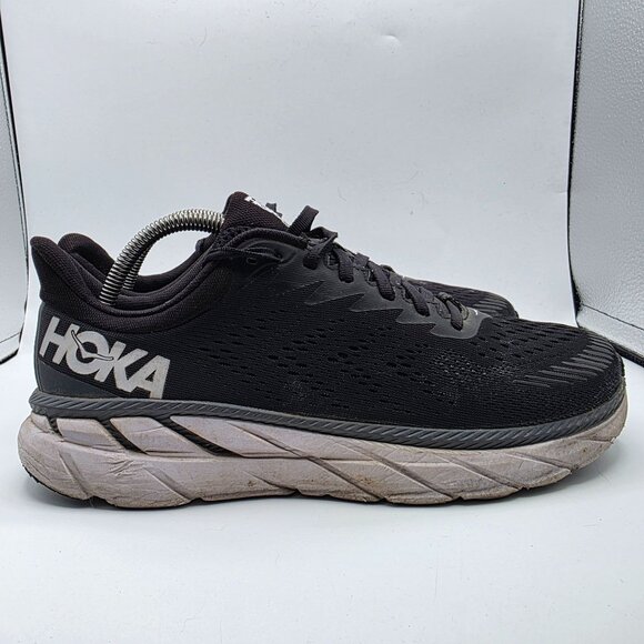 Hoka One One Clifton 7 Mens Size 10 Black White Athletic Shoes Running Walking